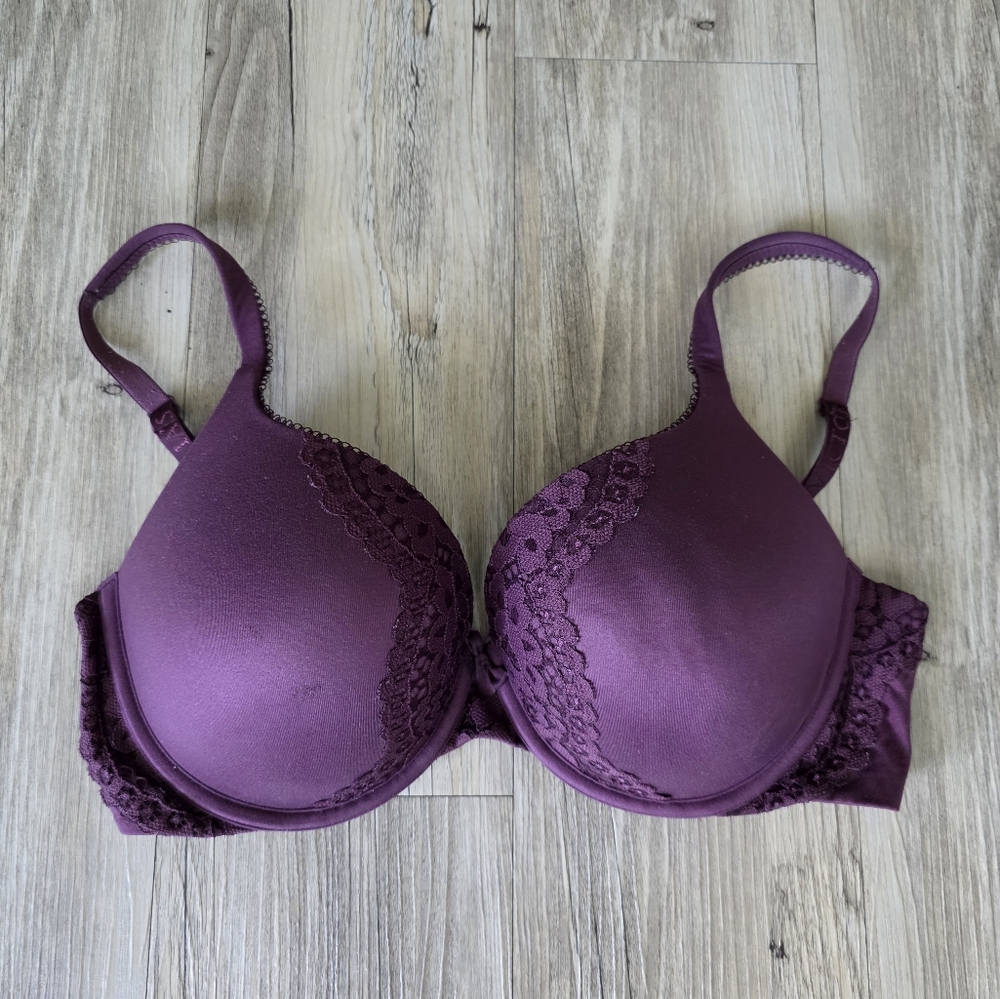 Body By Victoria Secret Push Up Super Soft Purple Lace Women's Bra